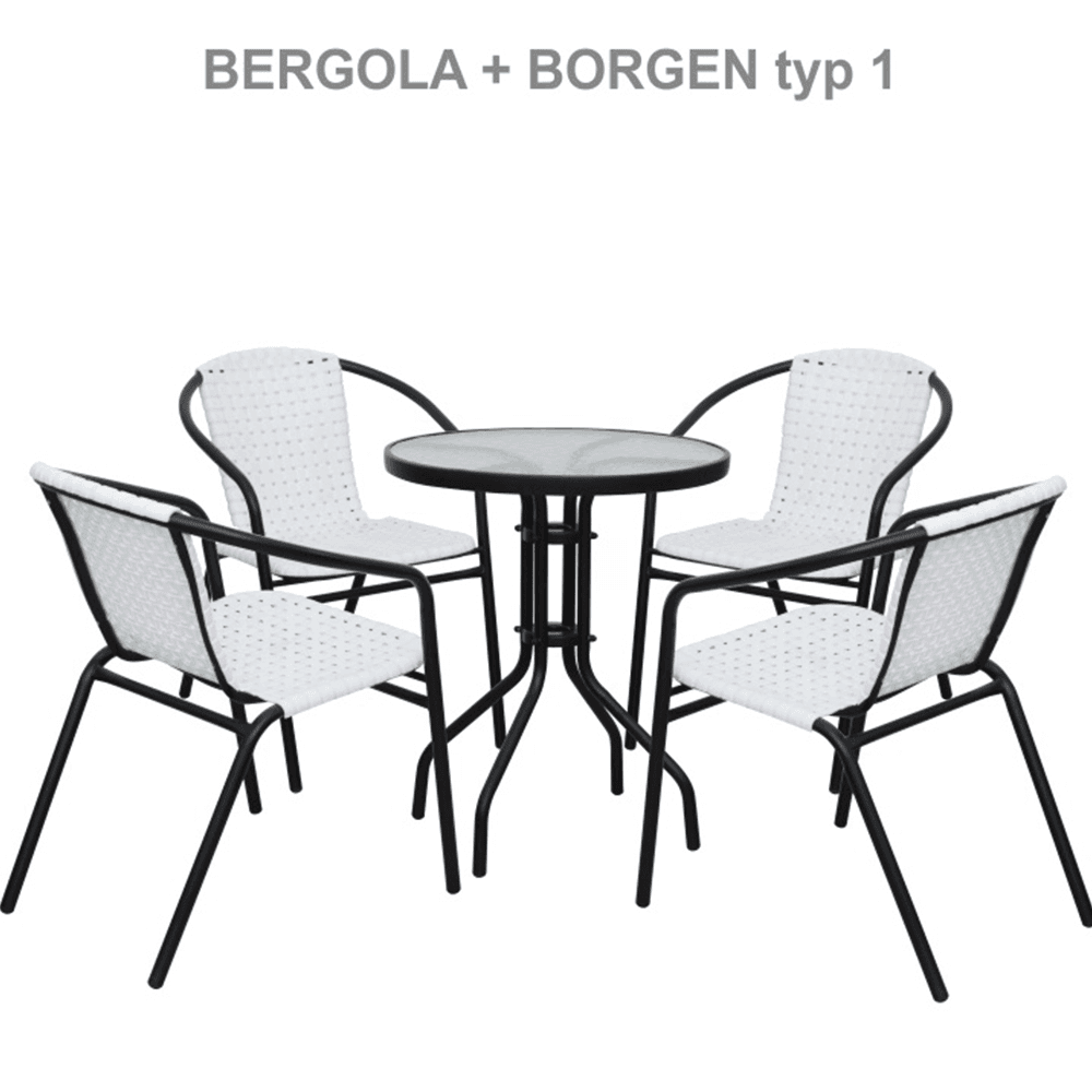 Borgen Typ 1 étkezőasztal – fekete acél/edzett üveg thumbnail 4