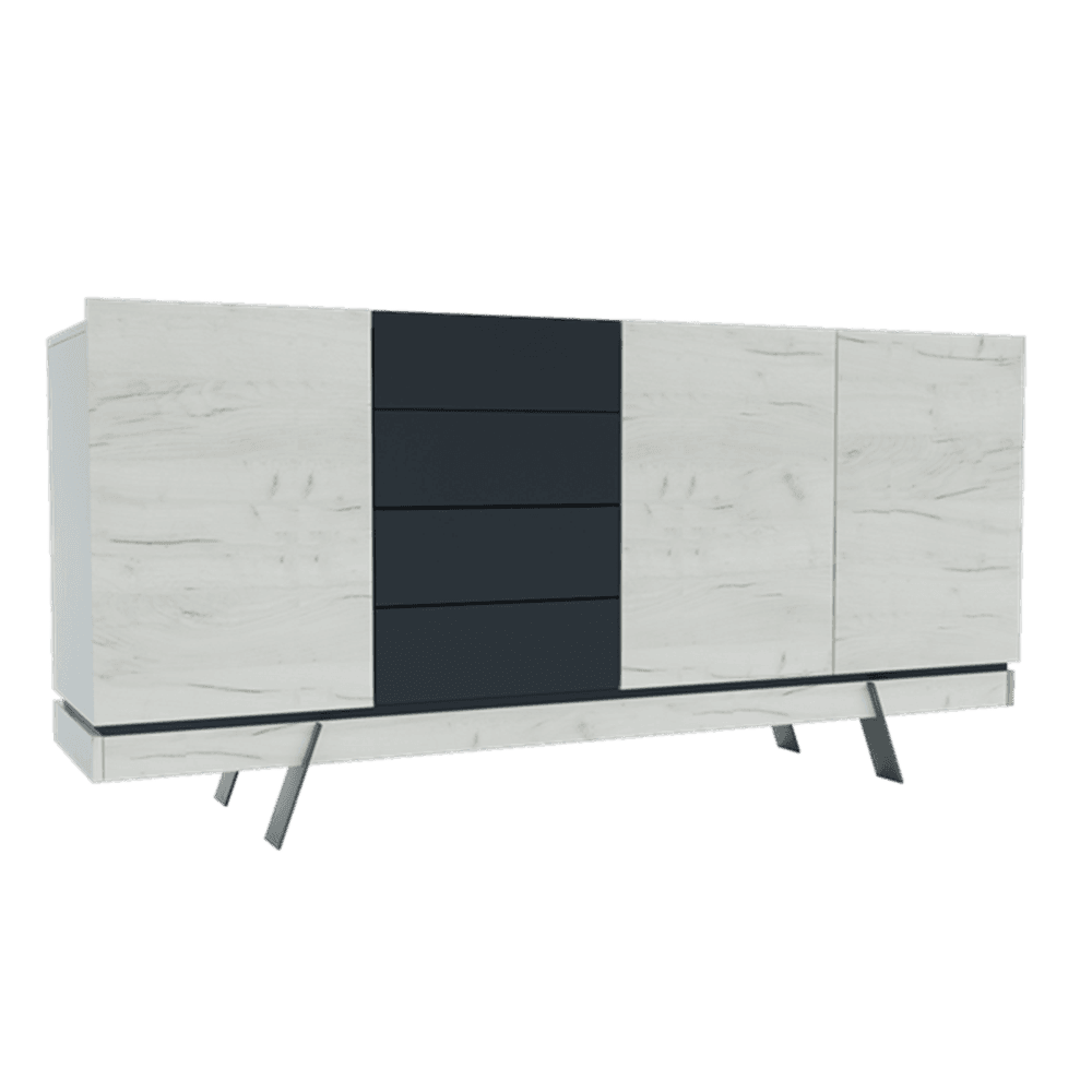 Amber I. TV szekrény – White Craft Oak / Antracit