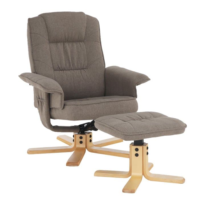 LERATO pihenőfotel zsámollyal – barnásszürke
