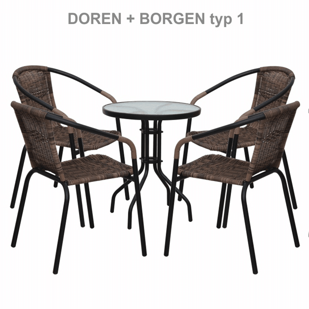 Borgen Typ 2 étkezőasztal – fekete acél / edzett üveg thumbnail 5