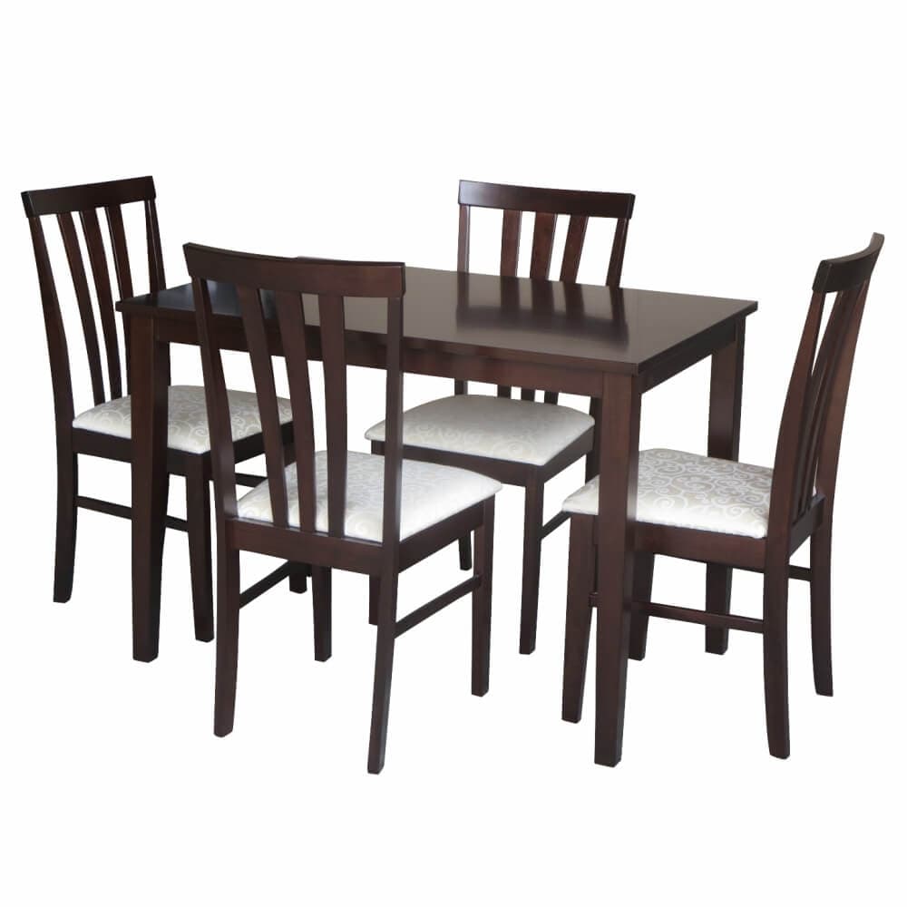 Leslie New étkezőgarnitúra (1 asztal + 4 szék) – wenge/krém