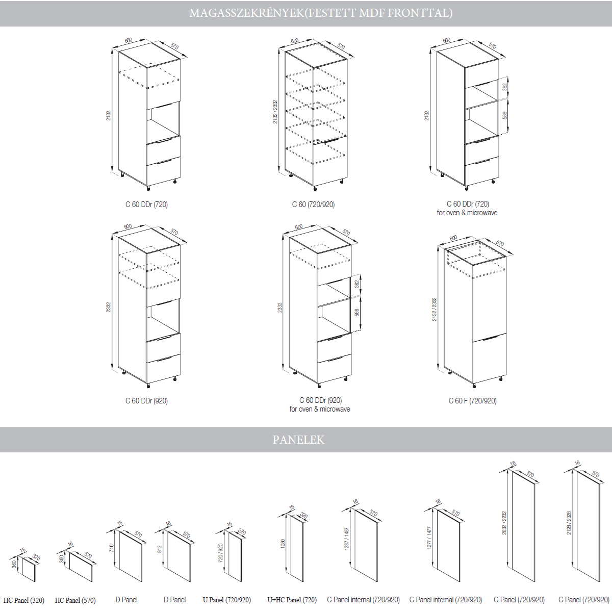 Milana Választható kamraszekrény, és takarópanelek