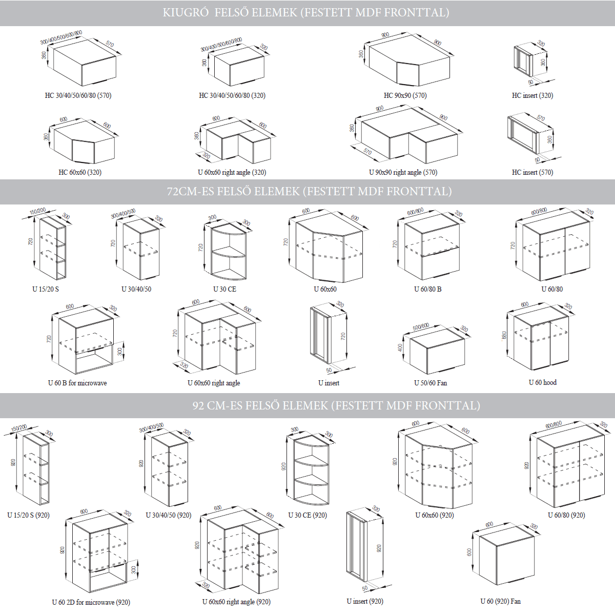 Milana választható felső elemek